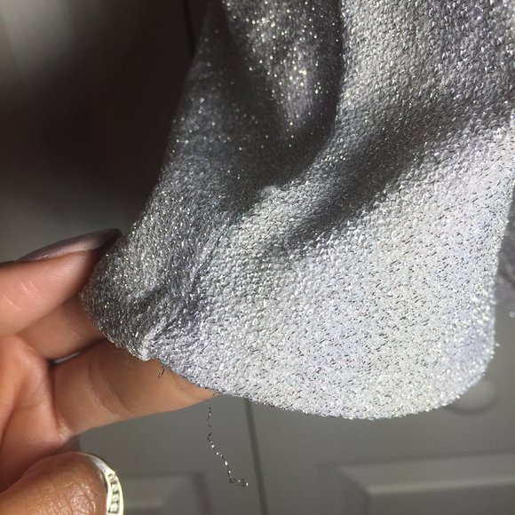 SILVER SPARKLE SPAGHETTI STRAP TOP - Picture 5 of 7